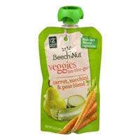 Beech-Nut Stage 2 Veggies On-The-Go Carrot Zucchini & Pear Blend Food Product Image