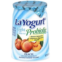 La Yogurt Blended Nonfat Yogurt Blended Lowfat Yogurt, Peach Food Product Image