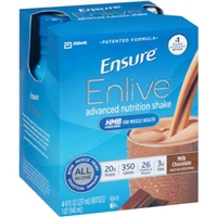 Abbott Ensure Enlive Advanced Nutrition Shake Milk Chocolate - 4 CT Food Product Image
