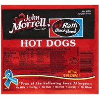 John Morrell Chicken & Pork Hot Dogs Food Product Image