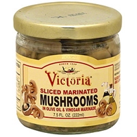 Victoria Sliced Marinated Mushrooms in Olive Oil & Vinegar Marinade Food Product Image