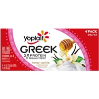 Yoplait Greek 2X Protein Honey Vanilla Fat Free Yogurt - 4 CT Product Image