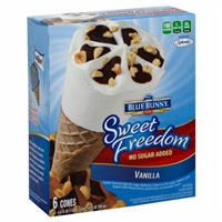 Blue Bunny Sweet Freedom Vanilla Ice Cream Cones - 6 Ct Food Product Image