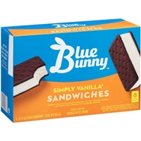 Blue Bunny Simply Vanilla Ice Cream Sandwiches Food Product Image