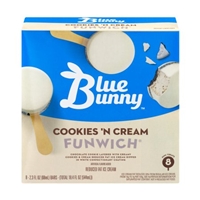 Blue Bunny Cookies 'N Creme Funwich Reduced Fat Ice Cream - 8 CT Product Image