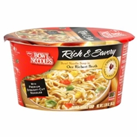 Nissin Bowl Noodles Rich & Savory Chicken Noodle Soup Food Product Image