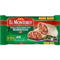 El Monterey Family Size Beef & Bean Green Chili Burritos Food Product Image