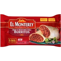 El Monterey Family Size Beef & Bean Red Chili Burritos Food Product Image