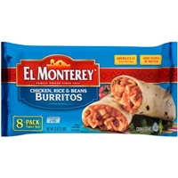 El Monterey Chicken, Rice & Beans Burritos Family Size - 8 PK Food Product Image
