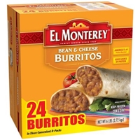 El Monterey Bean & Cheese Burritos, 24 count, 6 lbs Food Product Image