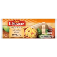 El Monterey Egg & Sausage Breakfast Burrito Food Product Image