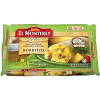 El Monterey Signature Eggs Sausage Egg Cheese & Potato Burritos Food Product Image
