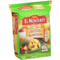 El Monterey Burritos Breakfast Supreme Egg Sausage Cheese & Potato Food Product Image