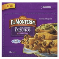 El Monterey Taco Beef & Cheese Taquitos, 16ct Food Product Image