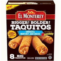 El Monterey Bigger! Bolder! Chicken & Monterey Jack Cheese Taquitos Food Product Image