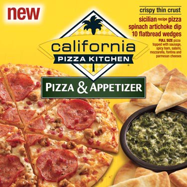 California Pizza Kitchen Crispy Thin Crust Pizza & Spinach Artichoke Dip Appetizer Food Product Image
