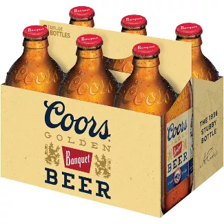 Coors Banquet Beer 6 PK Bottles Food Product Image