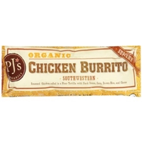 Pj's Organics Burrito Organic, Chicken, Southwestern Food Product Image