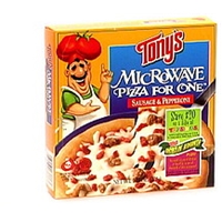 Tony's Frozen Pizza, Microwaveable, Sausage And Pepperoni Food Product Image