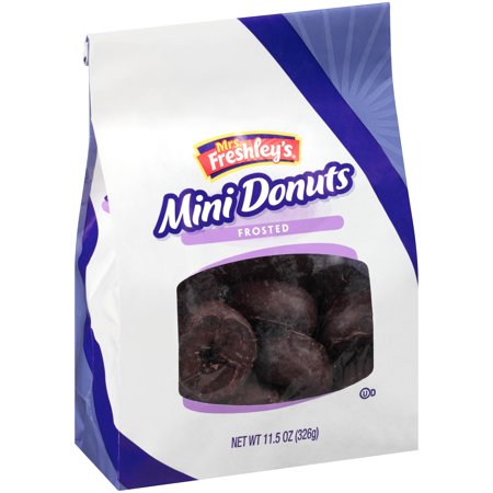 Mrs. Freshley's Chocolate Frosted Mini Donuts Food Product Image