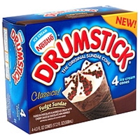 Drumstick Sundae Ice Cream Cones Fudge Sundae Food Product Image