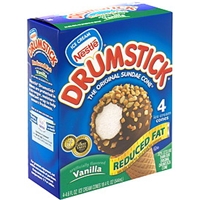 Drumstick Sundae Ice Cream Cones Reduced Fat, Vanilla Food Product Image