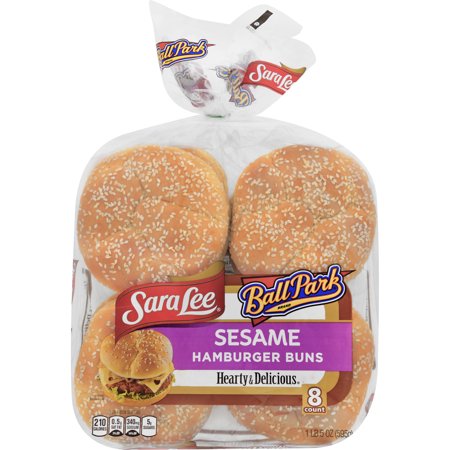 Sara Lee White Sesame Seed Hamburger Buns Food Product Image