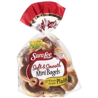 Sara Lee Soft & Smooth 100% Whole Wheat Plain Mini Bagels Product Image