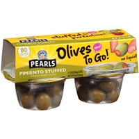 Pearls Olives To Go! Pimiento Stuffed Spanish Green Olives - 4 CT Product Image