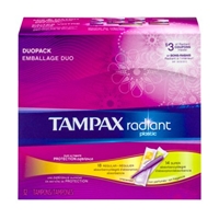 Tampax Radiant Plastic Duopack Regular/Super - 32 CT Product Image