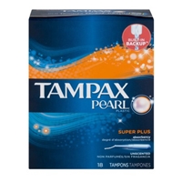 Tampax Pearl Plastic Unscented Super Plus Tampons - 18 Ct Food Product Image