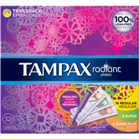 Tampax Radiant Plastic Tampons Triplepack - 32 CT Food Product Image