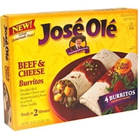 Jose Ole Burritos Beef & Cheese Food Product Image
