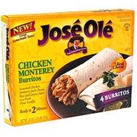 Jose Ole Burritos, Chicken Monterey Food Product Image
