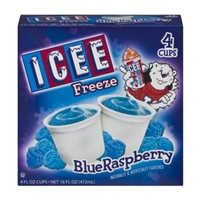 ICEE Freeze, Blue Raspberry - 4 pack, 4 fl oz cups