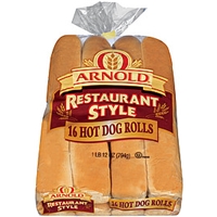 Buns & Rolls Arnold Hot Dog Rolls Restaurant Style 16 Ct Food Product Image