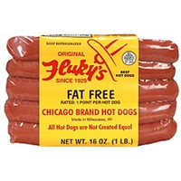 Fluky's Hot Dogs Fat Free, Beef Food Product Image