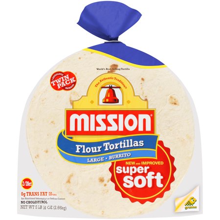 Mission Tortillas Flour Large Burrito 20 Ct Food Product Image