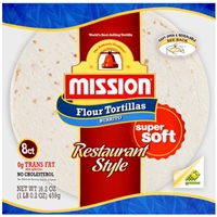 Mission Tortillas Flour Burrito Restaurant Style Food Product Image
