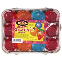 Winky Brand Jilly's Gelatin Dessert Fun Pak 12 4Oz. Units 3-Blueberry 3-Orange & 6-Strawberry Food Product Image