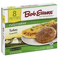 Bob Evans Fully Cooked Turkey Sausage Patties - 8 CT Food Product Image