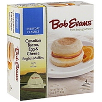Bob Evans English Muffins Canadian Bacon, Egg & Cheese - 4 CT Food Product Image