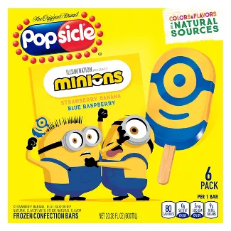 Popsicle Minions Frozen Ice Pops 20.28 oz 6 count Food Product Image