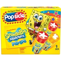 Popsicle Nickelodeon Sponge Bob Squarepants Pop Ups Strawberry & Lemonade, Orange & Lemonade - 9 CT