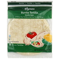 Wegmans Tortillas Burrito, Gordita Style, Flour Food Product Image