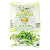 Wegmans Fresh Vegetables Organic Just Picked And Quickly Frozen Cut Green Beans Food Product Image
