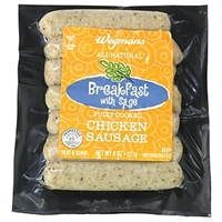 Wegmans Hot Dogs & Sausages All Natural & Fully Cooked Breakfast With Sage Chicken Sausage Food Product Image