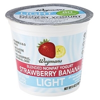 Wegmans Yogurt & Yogurt Drinks Blended Nonfat Yogurt Light, Strawberry Banana Food Product Image