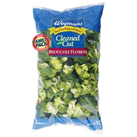 Wegmans Fresh Vegetables Cleaned And Cut Broccoli Florets, Family Pack Food Product Image