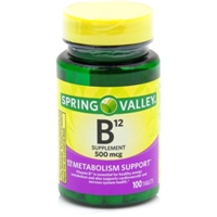 Spring Valley Natural Vitamin B12 Tablets, 500mcg, 100 count Product Image
